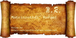 Matriszottó Rafael névjegykártya
